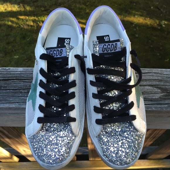 Golden Goose Superstar Silver Glitter/Cord Gum NIB - Picture 6 of 10